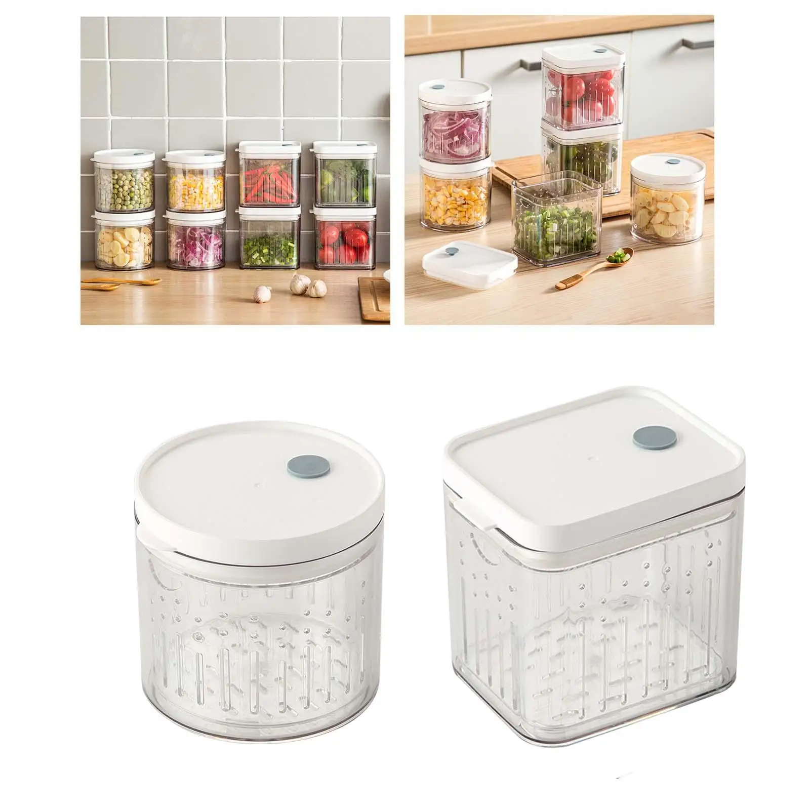 Clear Fridge Organizer Box with Lid Kitchen Storage Boxes for ginger Cabinet