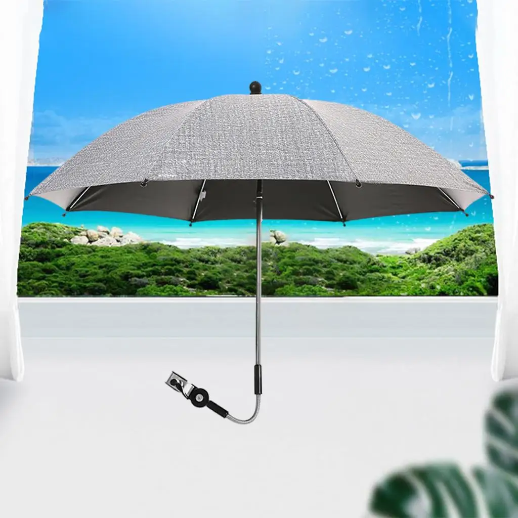 Adjustable Baby Stroller Umbrella Pram UV 50+ Sun Protection Parasol Canopy