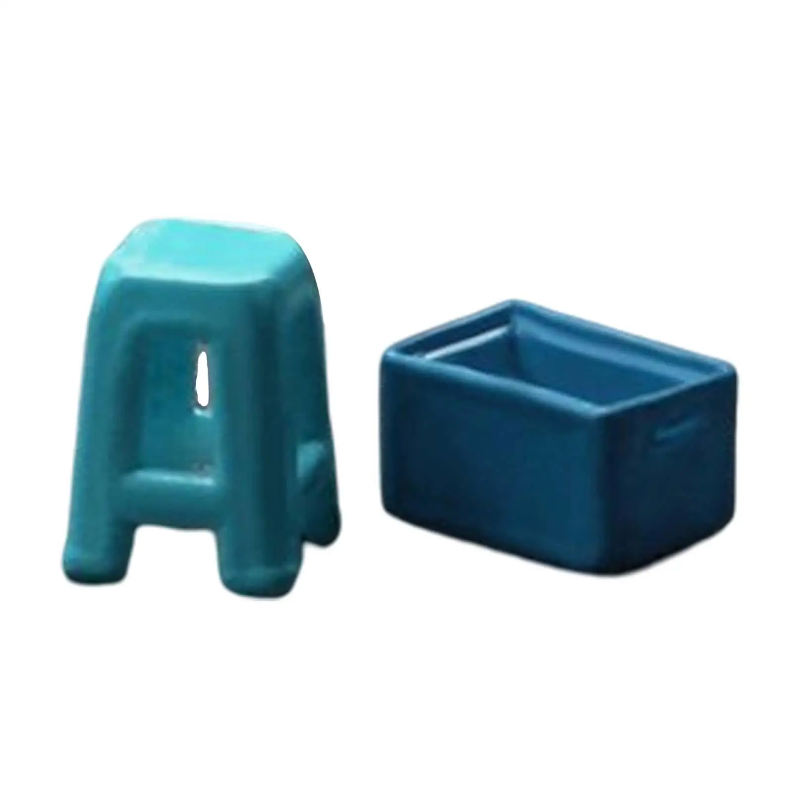 1/64 Tiny Chairs Resin 1/64 Scale Painted Stool for Sand Table Decoration Miniature Scenes Decor Photo Prop Desktop Decoration