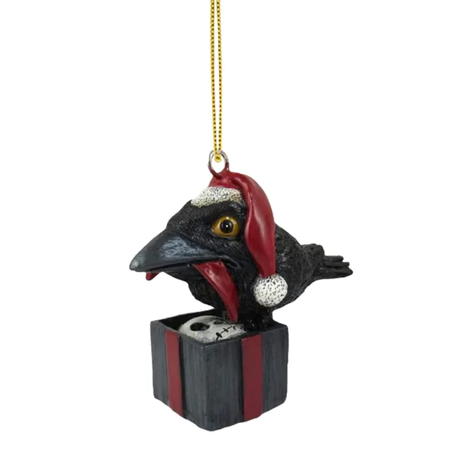 Weihnachten Flache Anhänger Baum Dekorationen Santa Schädel Schwarz Katze  Fledermäuse Tier Keychain Anhänger 2D Acryl Horror Ornamente Handwerk