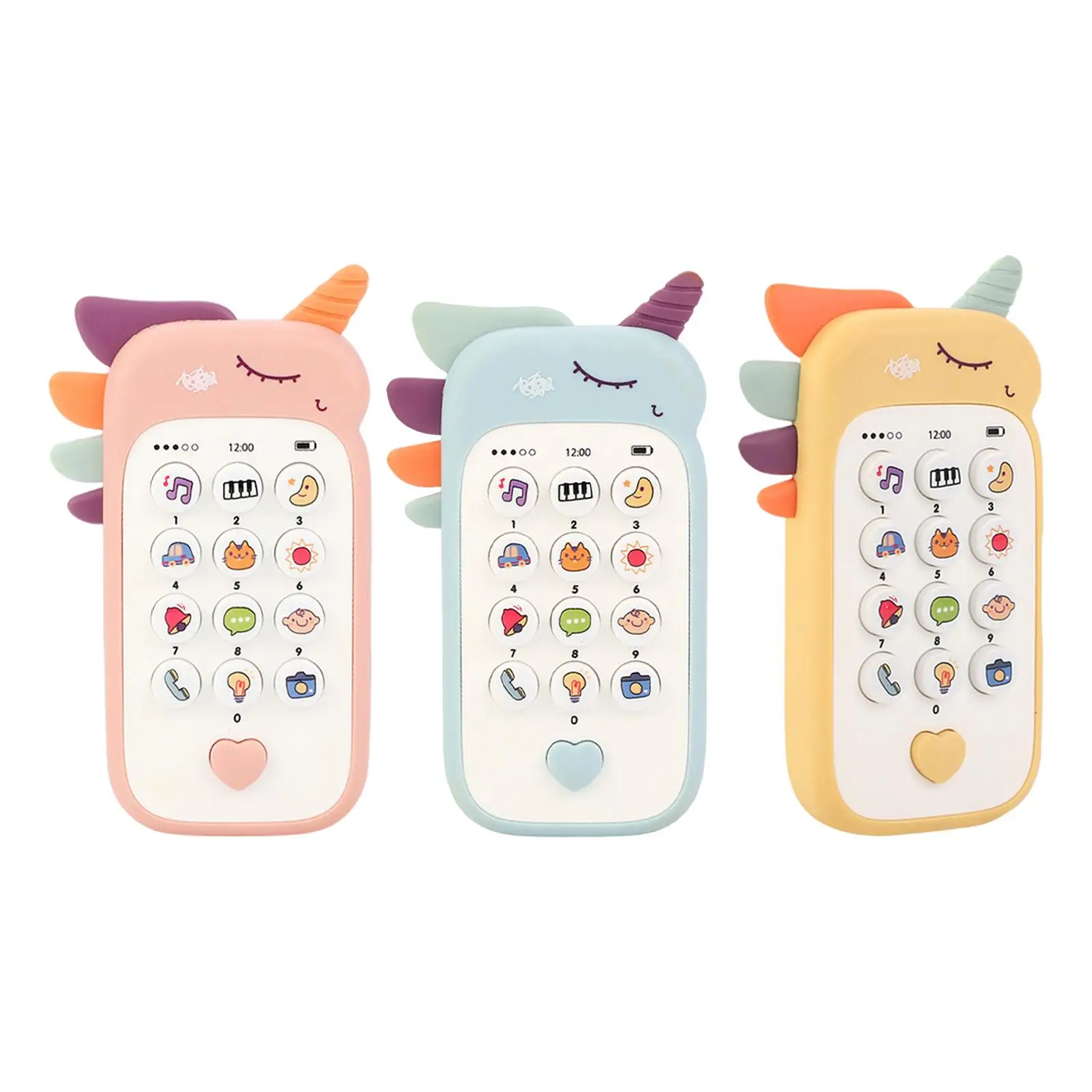 Musical Baby Cell Phone Toy Preschool Learning Toy Baby Light up Toy Play Phones Early Educational Toy for Aged 18Months+ Baby