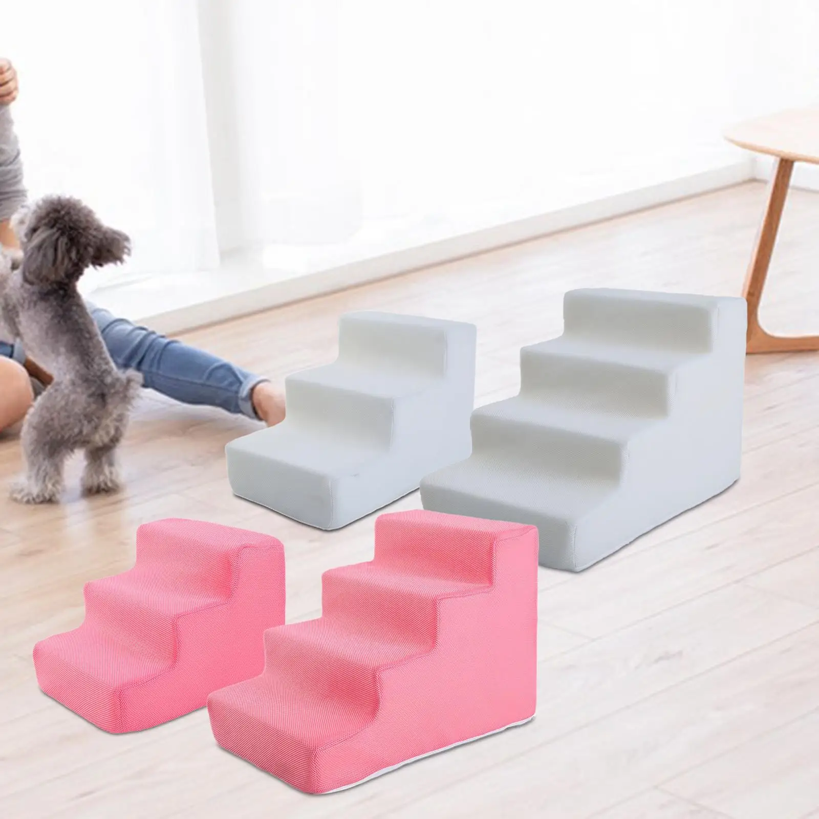 Dog Steps Non Slip Cats Ramp Balanced Pet Steps High Density Pet Steps Ladder for Car Small Dogs and Cats High Beds Sofa Couch