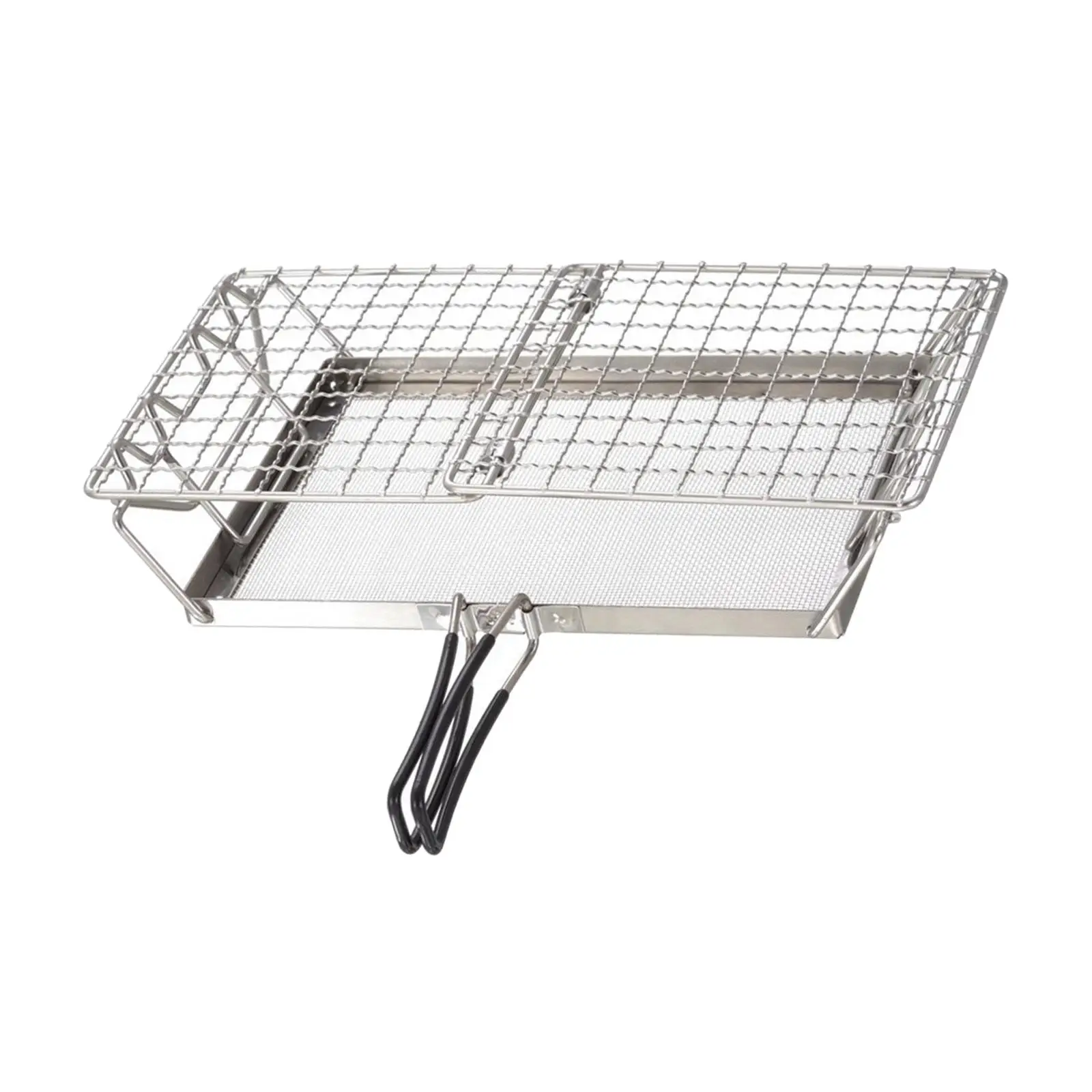 Grill Basket Net Holder Foldable Mesh Stainless Steel Barbecue for Toast