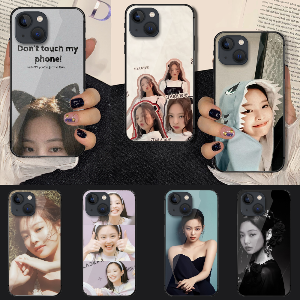 Чехол для телефона Jennie Kim Kpop из закаленного стекла в Корейском стиле  для Iphone 7 8 11 12 13 14 Pro Max Plus Mini 6s X XS XR SE, черный |  AliExpress