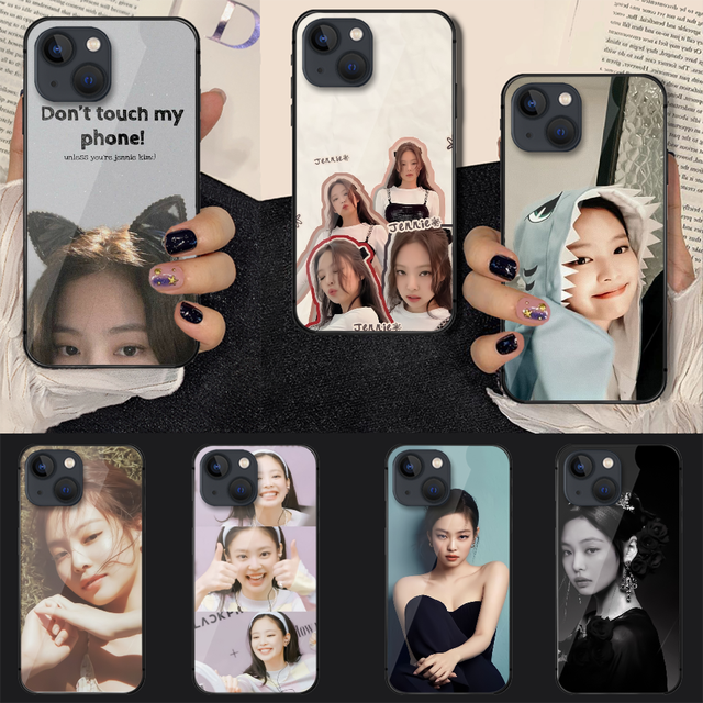 Jennie Kim Kpop Korean Tempered Glass Phone Case Cover For 