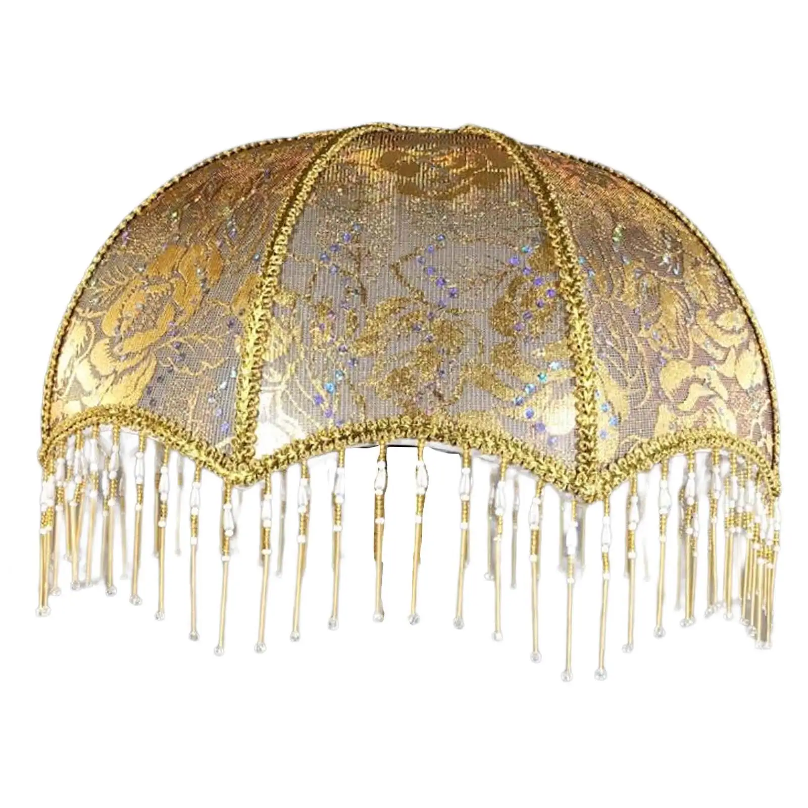 Replacement Dome Table Lampshade Cover with Tassel for Bedside Lamps Elegant