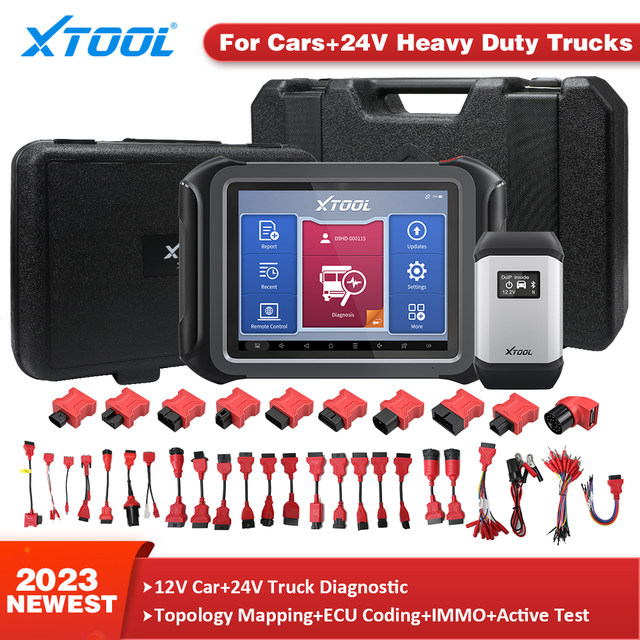 Xtool-車の診断ツールd9hd,12v 24v,トラック用,ecuコーディング,OBD2自動スキャナー,メカニカルワークツール