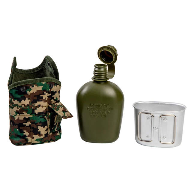 Cantimplora de agua portátil, botella pequeña plana, resistente al  desgaste, para viaje, suministro al aire libre, hervidor táctico militar -  AliExpress