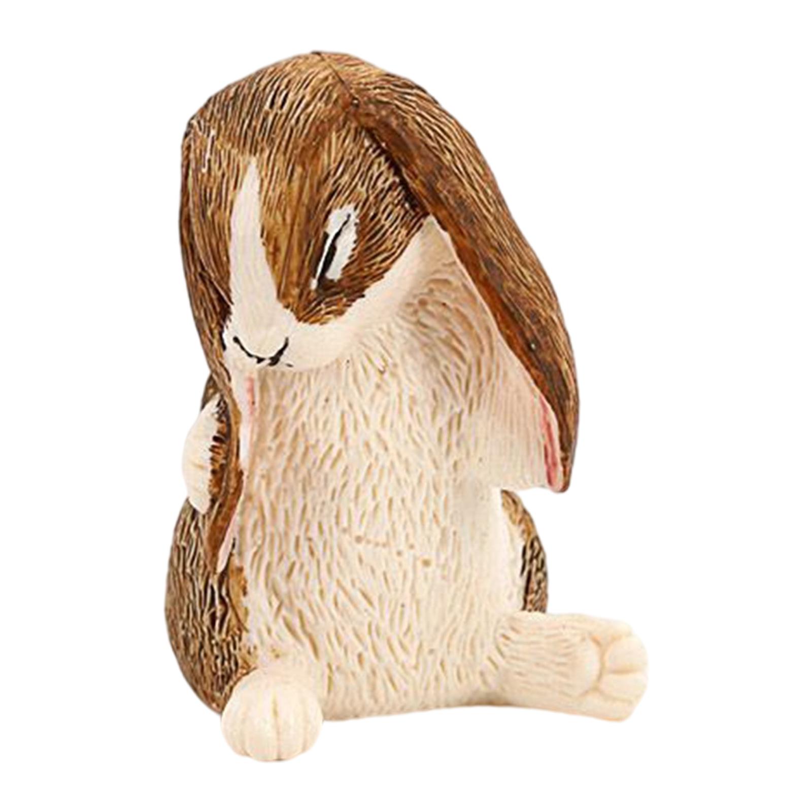 Rabbit Toy Figure Realistic Cute Lop-Eared Rabbit Decor Animal Figures for 3-8 Years Old