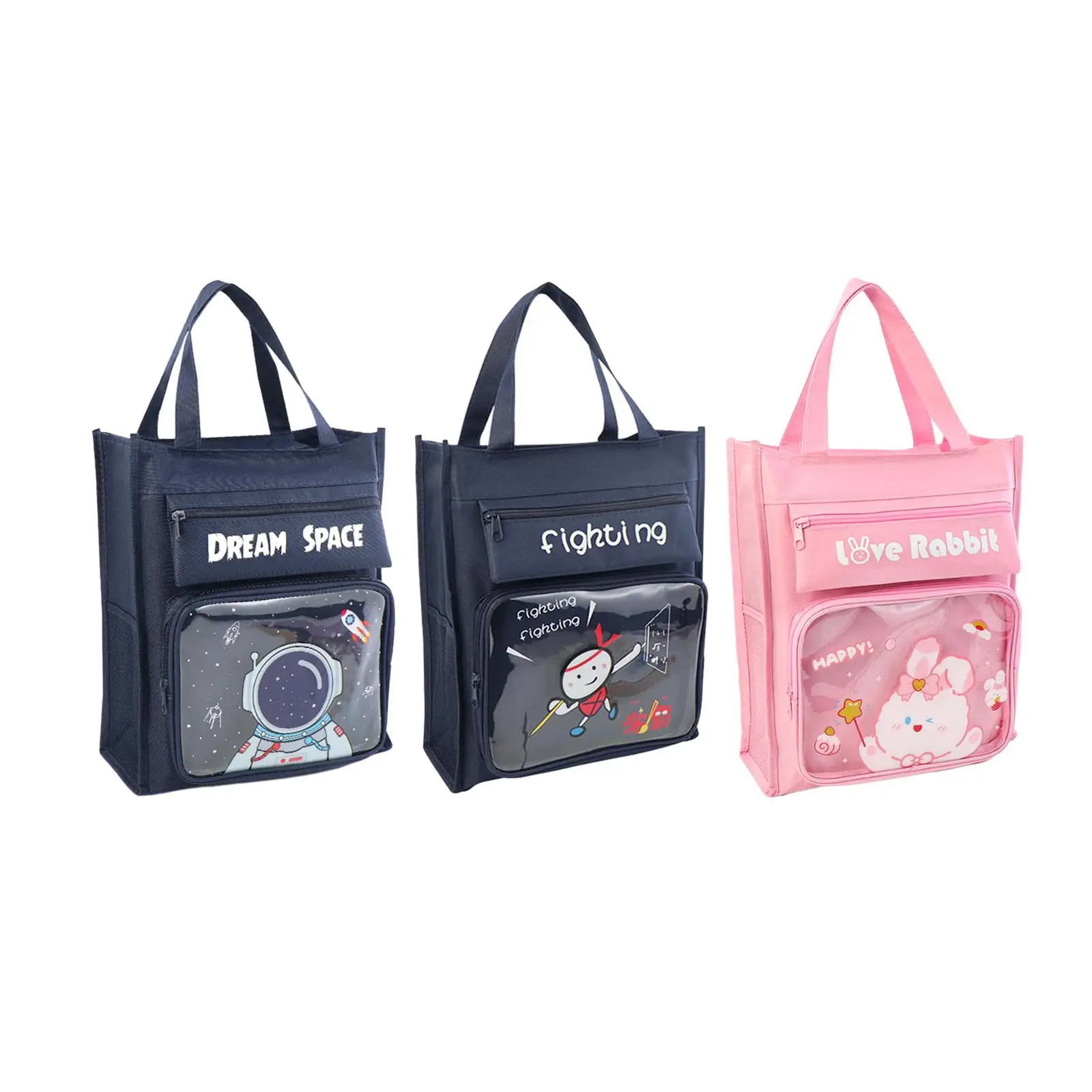 Kids Tote Bag Large Capacity Top Handle Shopping Bag Cute Shoulder Bag Handbag for Students Preschool Travel Classroom Home