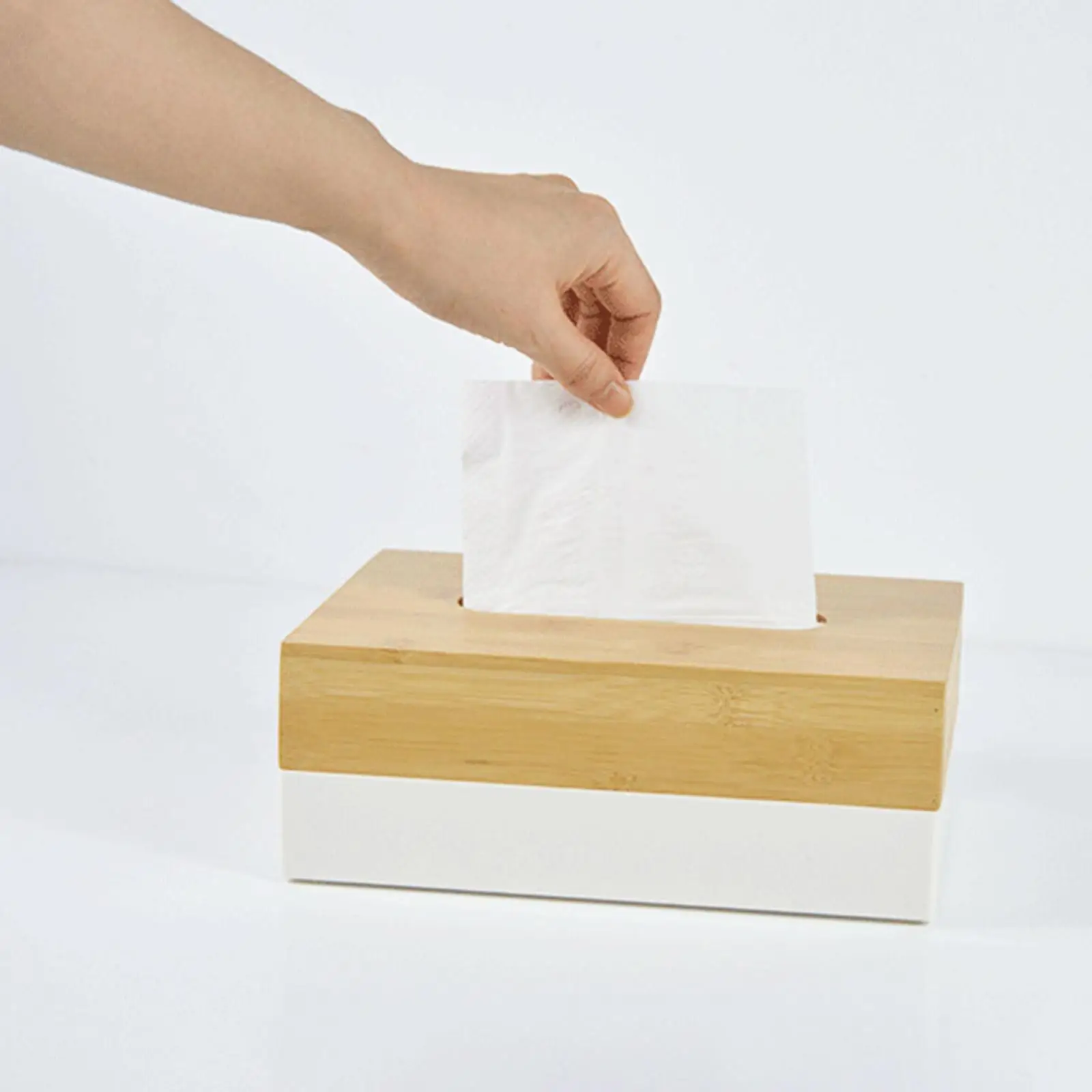 Tissue Box Removable Cover Facial Tissue Holder Portable Simple Table Napkin Box for Bathroom Dining Room Tabletop Bedroom Cafe