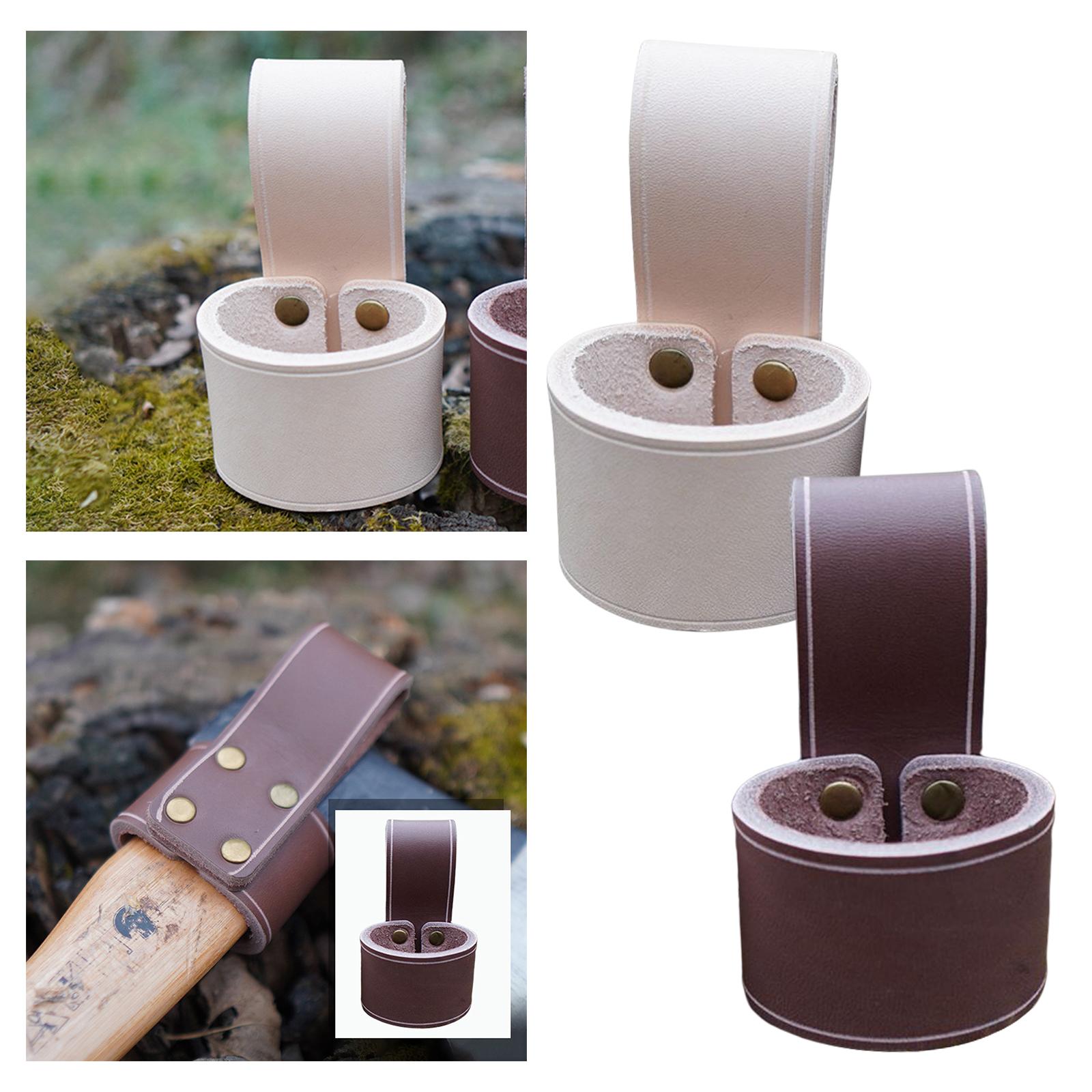 Hunting Axe Hatchet Head Cover Ax Blade Sheath Belt Loop Holster Thick PU Leather (Not Include Ax)