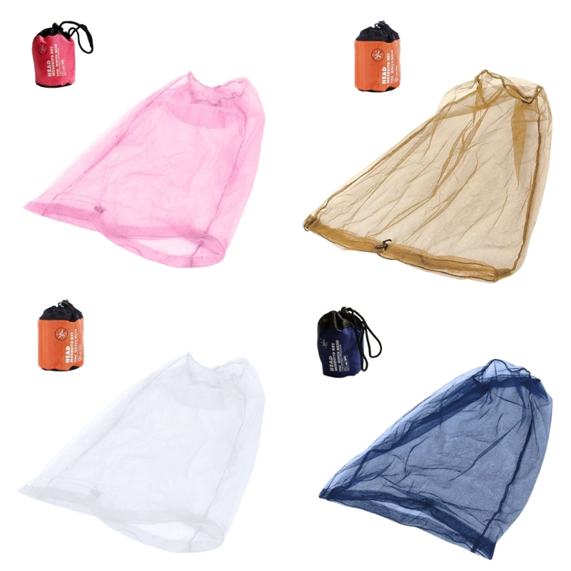 Description Picture 2 of itemMosquito Head Net Fine Mesh Insect Netting, Head Net Hat Anti-Mosquitos Mesh Cap R66E