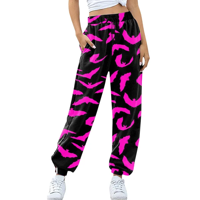 Pink Skull Head Print Sweatpants For Women Autumn Baggy Fashion Oversize  Jogging Pants Halloween Trousers Female Joggers Street - AliExpress