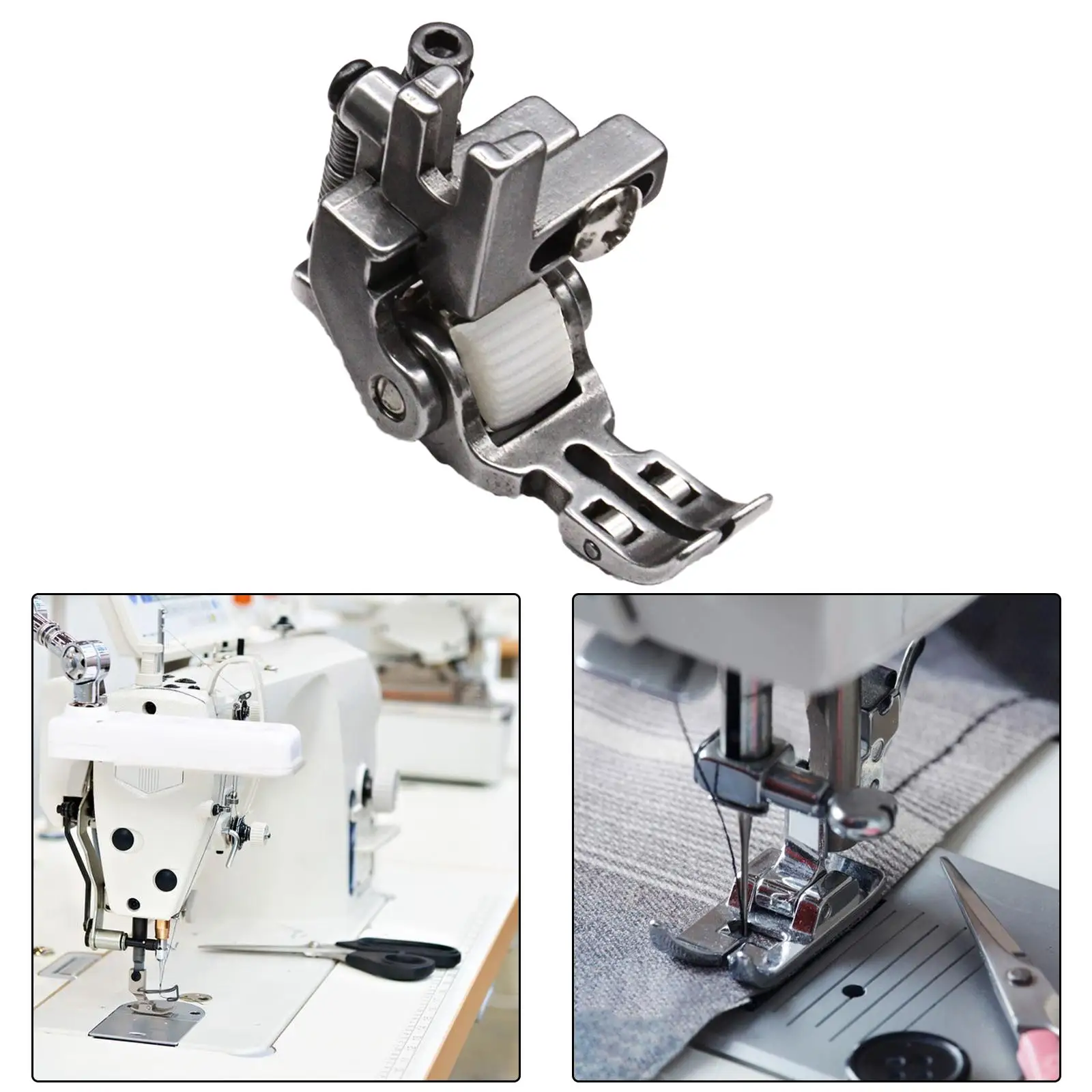Presser Foot for Industrial Sewing Machine, Edge Stitching Foot Auxiliary Presser Foot for Thick Fabric, Leather, Chiffon, Jeans