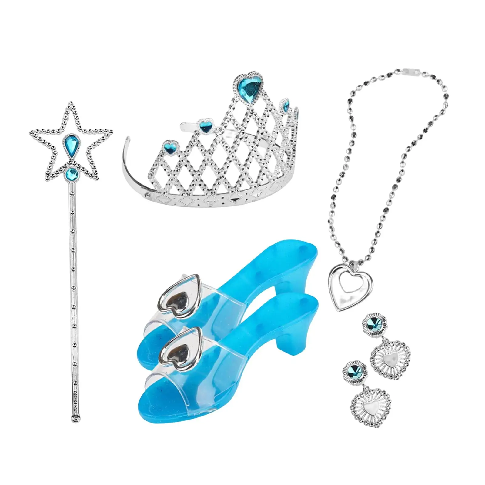 7x Little Girls Jewelry necklace crowns Shoes Girls Role Play Set pole
