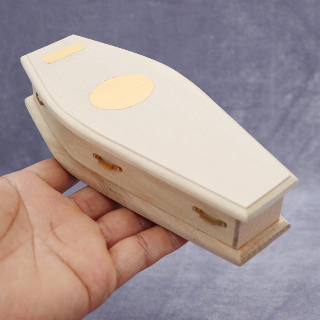 1/12 Scale Dollhouse Miniature Wood Casket,Simulation Model Baby Doll Furniture Supplies,Halloween Scenery Ornaments