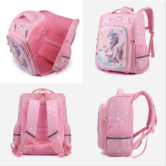 Mochila escolar con ruedas para niñas, maleta con lentejuelas y dibujos  animados, equipaje para niños de 16 , 3 unidades - AliExpress