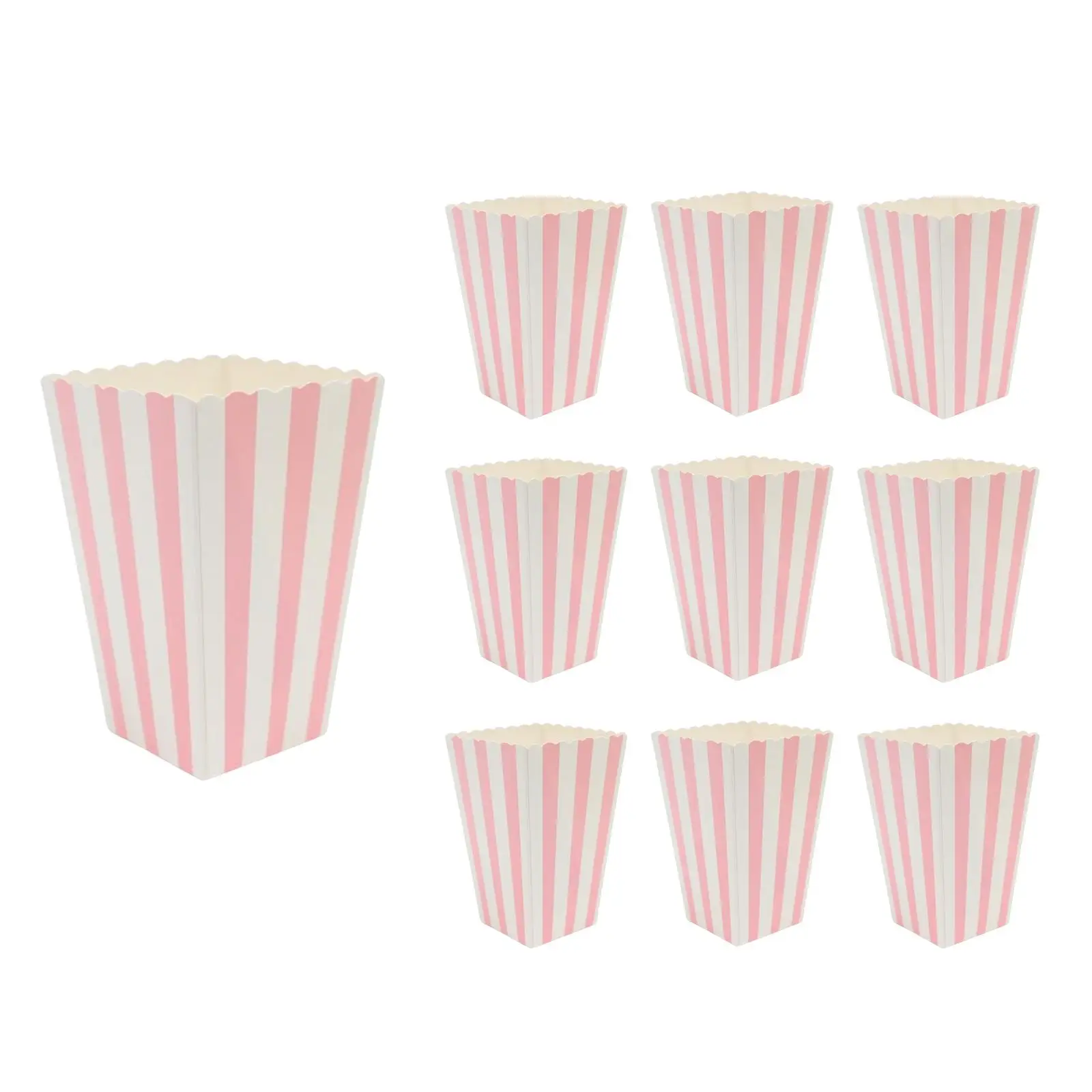 12pcs Popcorn Boxes Paper Gift Candy Bags Containers for Family Movie Night Theaters Festivals Party Wedding Supplies