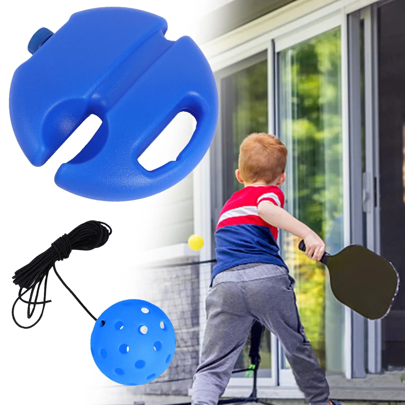 Pickleball Trainer Pickleball Ball with Cord Portable with Handle Exerciser Pickleball Training Aid for Training Sport Player