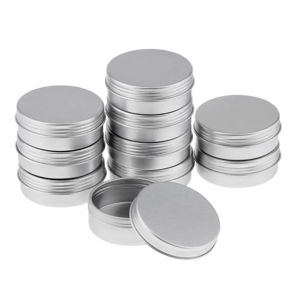 10 Pack Aluminium Lip Pots 25ml Capacity Empty Cosmetic// Pots Tins Jars