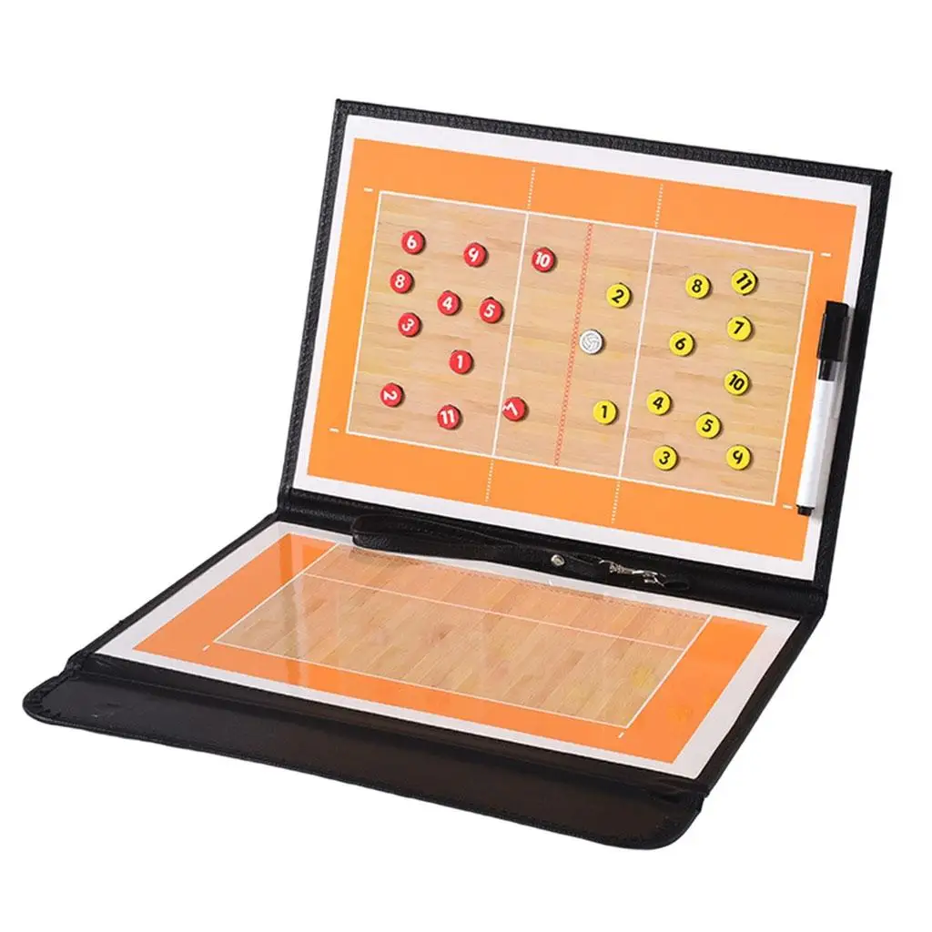 Folding Volleyball Coaching Clipboard w/ Coaches for Accessorty