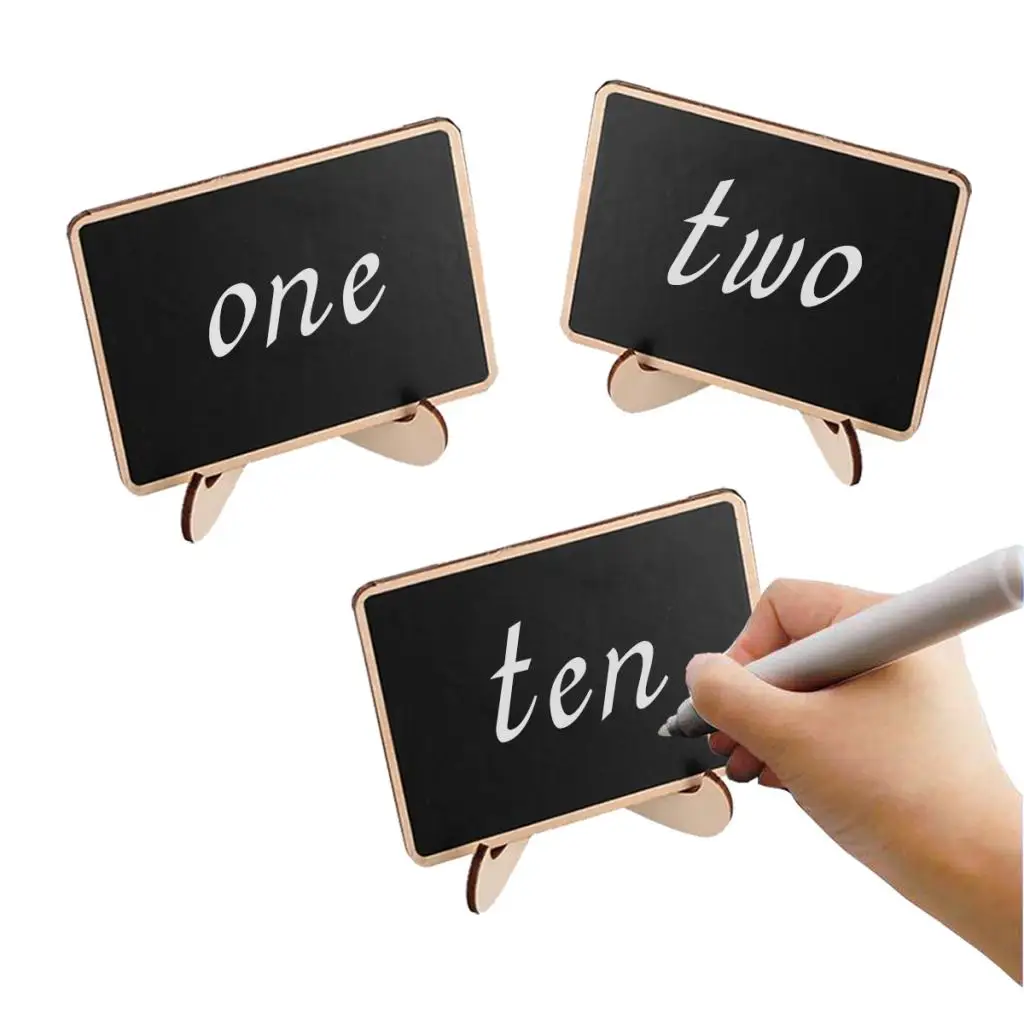 10Pcs Small Mini Message Board Memo Note Chalkboard Note Reminder with 2pcs Pens