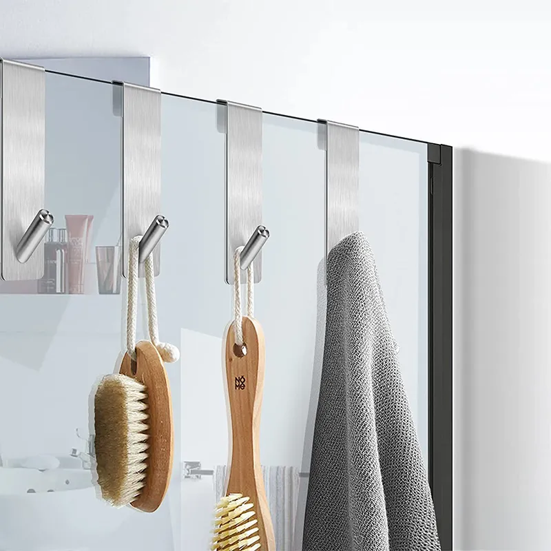 Description Picture 3 of item1/2/3PCS Stainless Steel Hooks for Shower Door Behind Door Towel Rack S Shape Bathrobe Rack Towel Hooks Bathroom Accessories