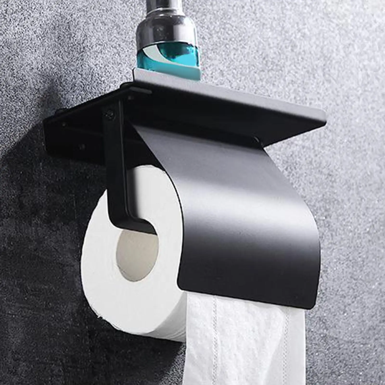 Wall Mount Toilet Paper Holder Tissue Roll Storage Rack Bathroom Accessories Toilet Roll Holders with Shelf for Washroom Kitchen