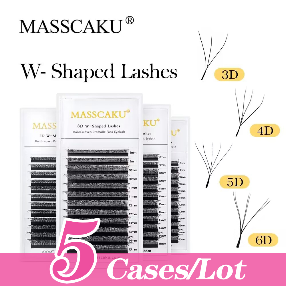 Best of MASSCAKU 5Cases / Lot W Shape Eyelash Extension 3D Handmade Premade Volume Fan Lashes Faux Mink Volume Lashes Natural Makeup Reviews & Tips