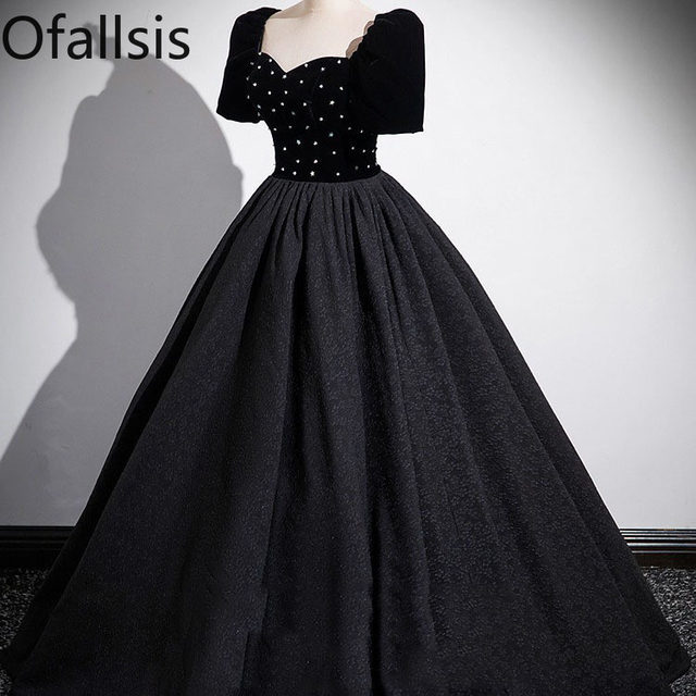 Ofallsis Black French Style Beaded Escape Princess Evening Dress 2023 New Vinatge Elegant High End Adult Birthday Party Dresses AliExpress