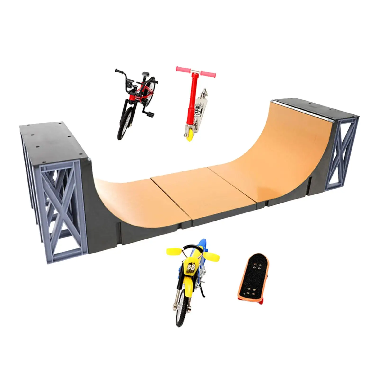 5x Finger Skateboard Toys Training Skate Ramp including Finger Bike Finger Skateboard Ramps Toys for Kids Girls Adults Boys