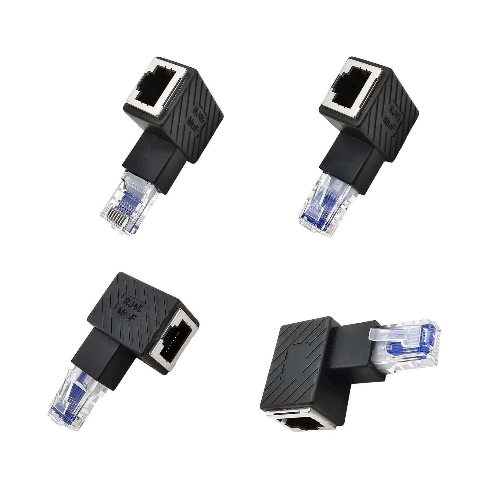 Cat6 Ethernet Adapter 8P8C Male/Female 90 Angle Connector for Printers Computer Servers PC Hubs Routers