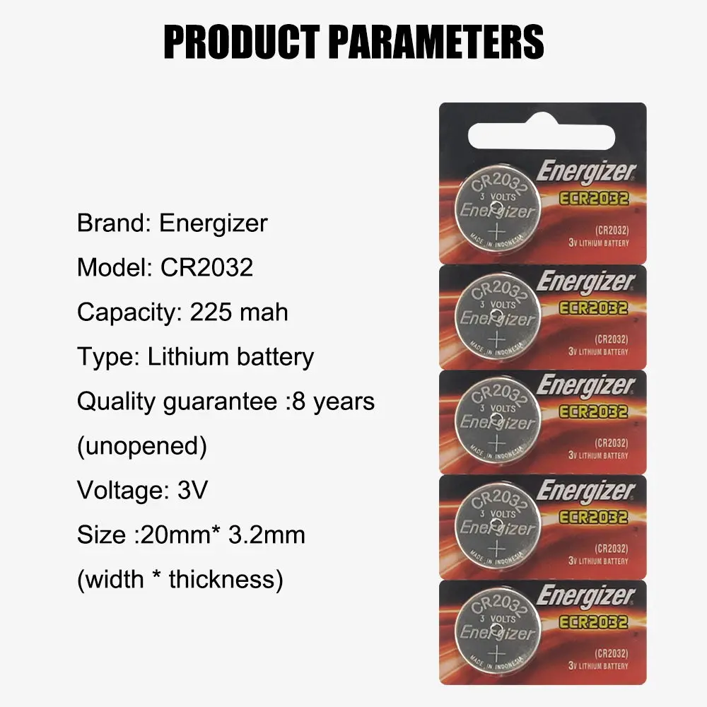 replacement batteries Energizer CR2032 CR 2032 DL2032 ECR2032 3V Lithium Battery For Watch Toy Calculator Car Remote Control Button Coin Cell lithium ion battery pack