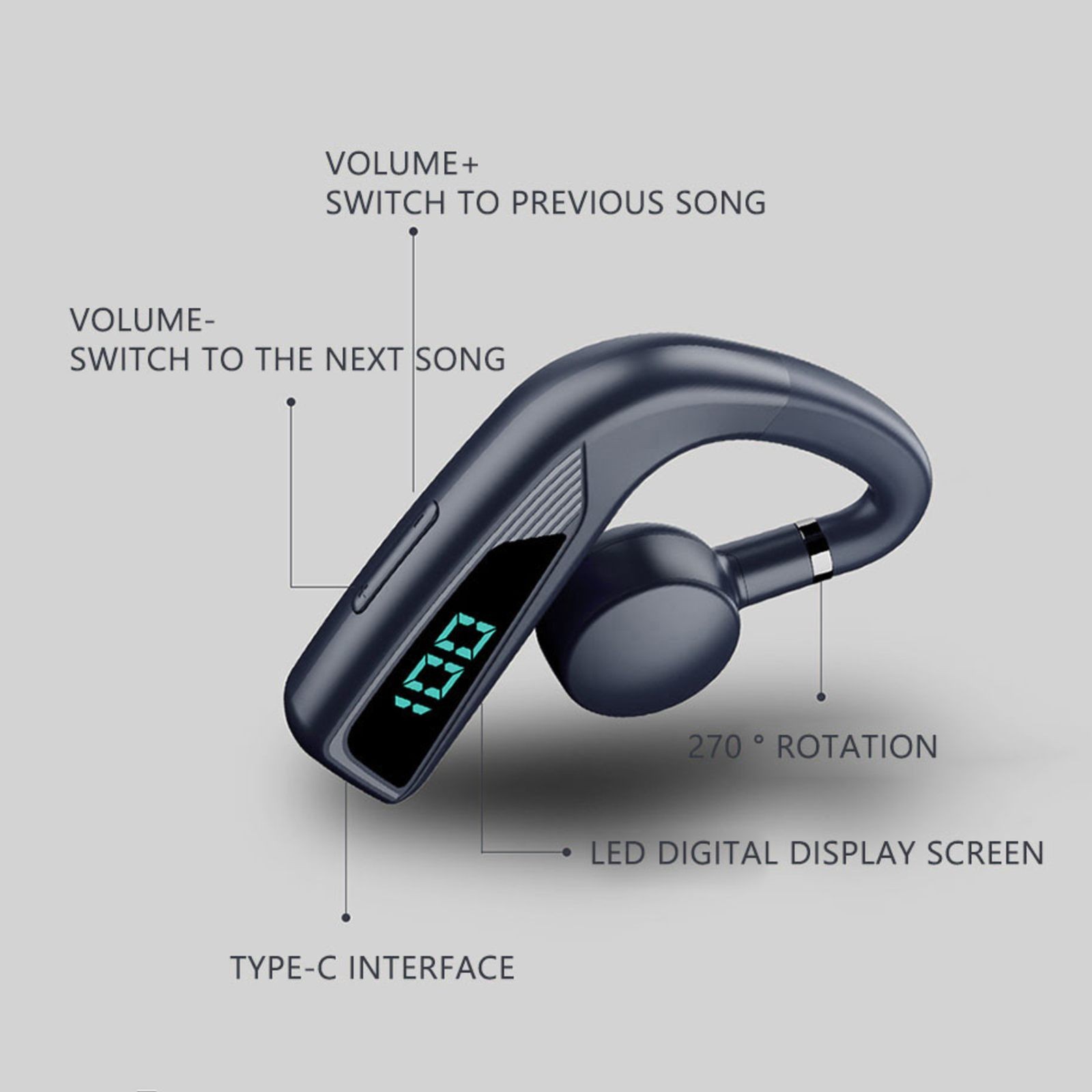 Bluetooth-гарнитура V18 с ушным крючком, подвесные деловые Спортивные  Беспроводные наушники с костной проводимостью, с длительным временем работы,  стереонаушники-вкладыши | AliExpress