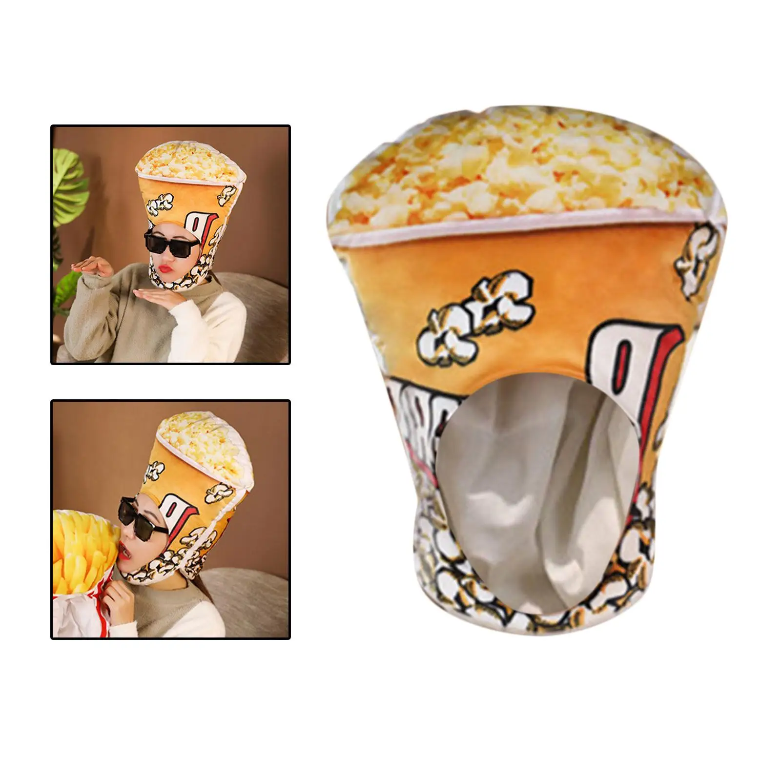 Soft Plush Popcorn Hat Novelty Hats Costume Accessory Hats Carnival Festival