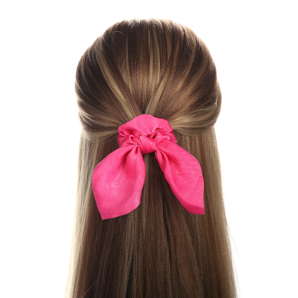 Frauen Seide Scrunchies Elastische Haargummis Kaninchen Ohren Floral Leopardenmuster Haarband Pferdeschwanz Haar Seile Mädchen Zubehör – Detail 6