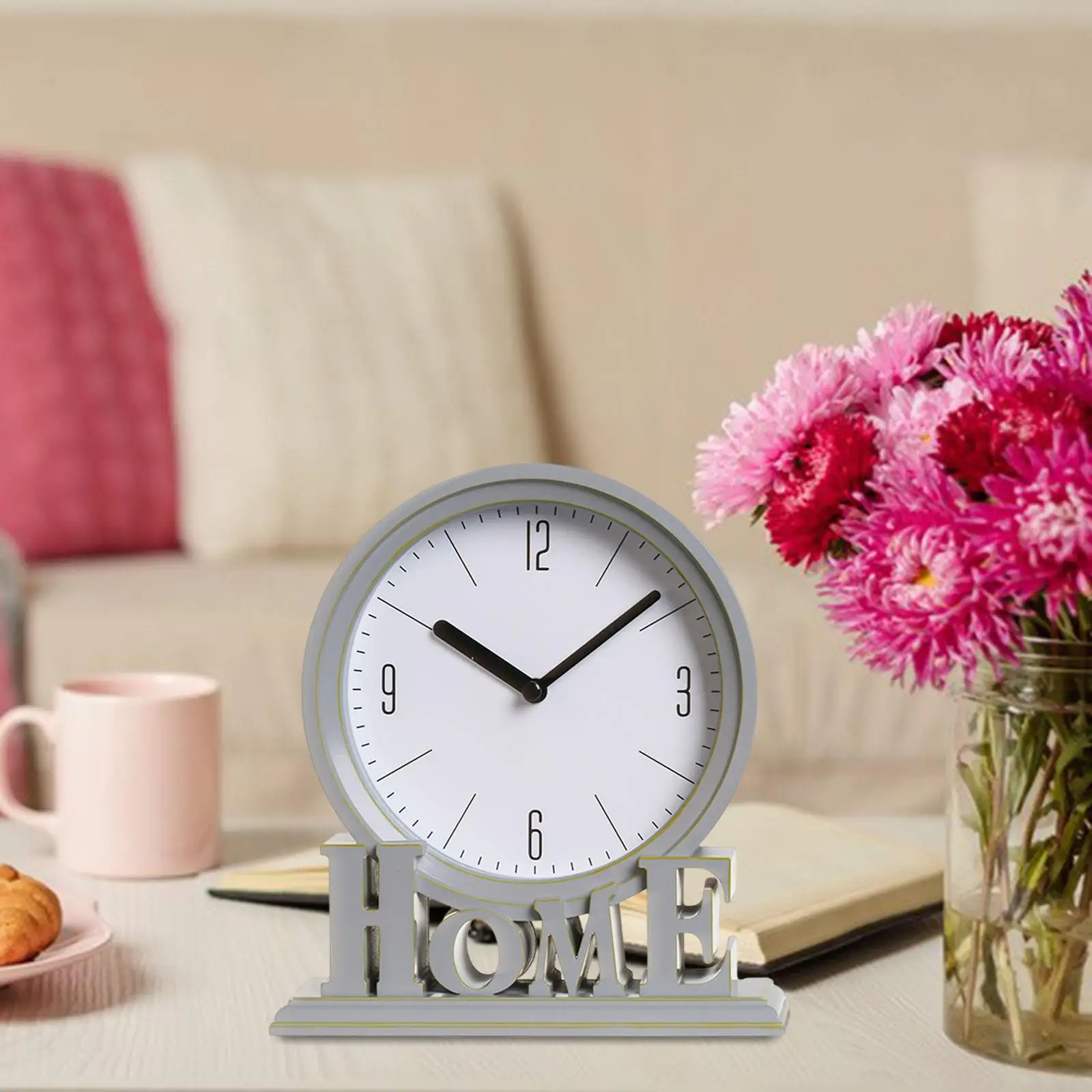 Desk Clock Battery Powered Home Decorative Easy to Read for Dorm Loft Bedroom Farmhouse