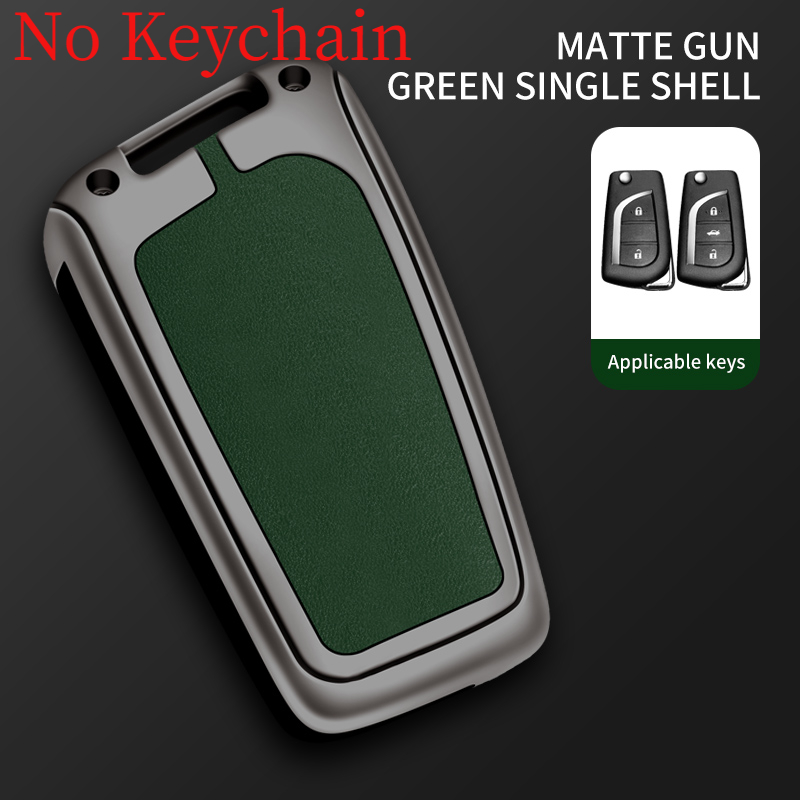 Custodia per chiave auto in pelle metallica Shell per Toyota Auris Corolla Avensis Verso Yaris Aygo Scion TC IM Camry RAV4 Hilux Fortuner - S55bf52628d234335b16da24d4302c7efs