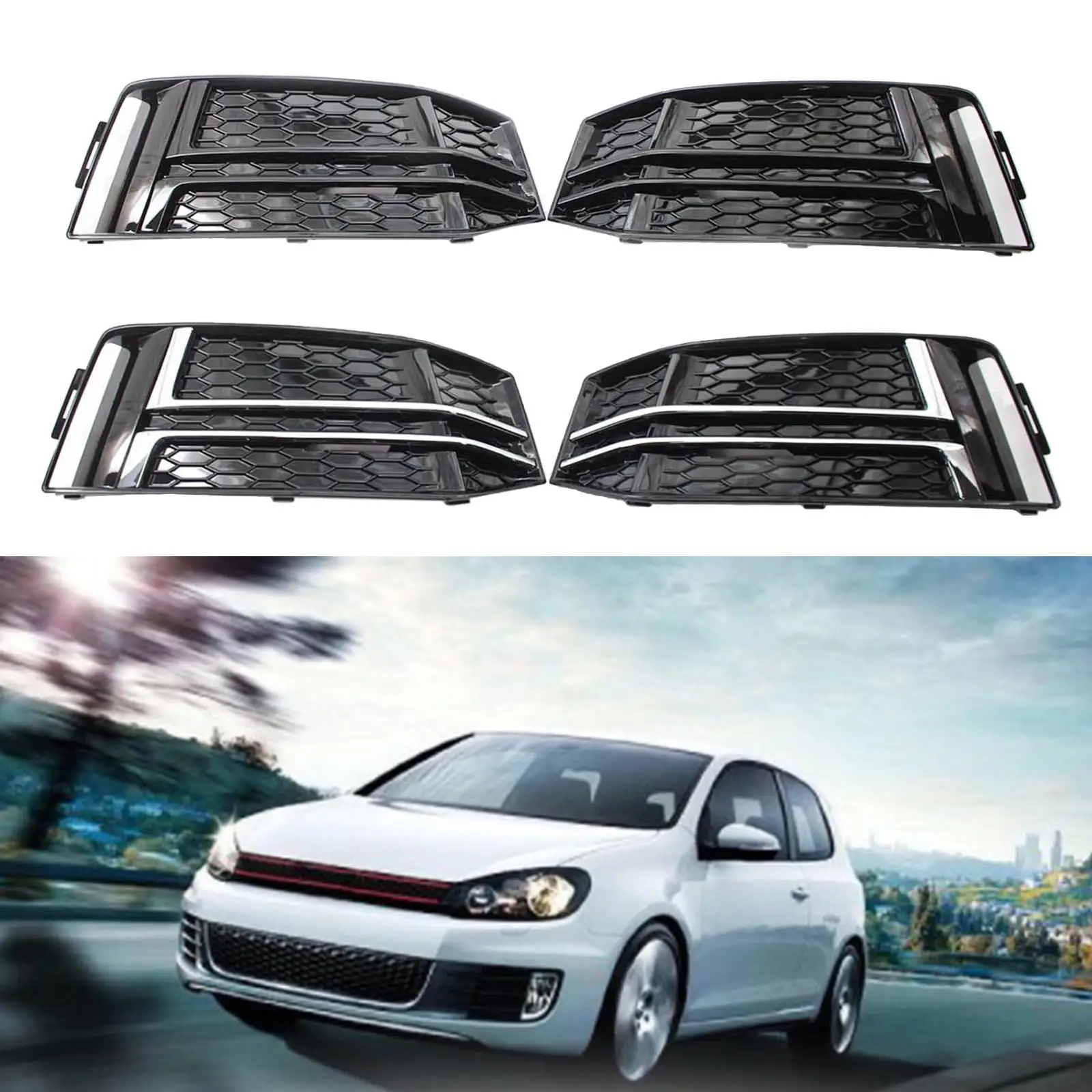 Set of 2 Light Grille Grill Cover for audi A4 B9 8W0807681F