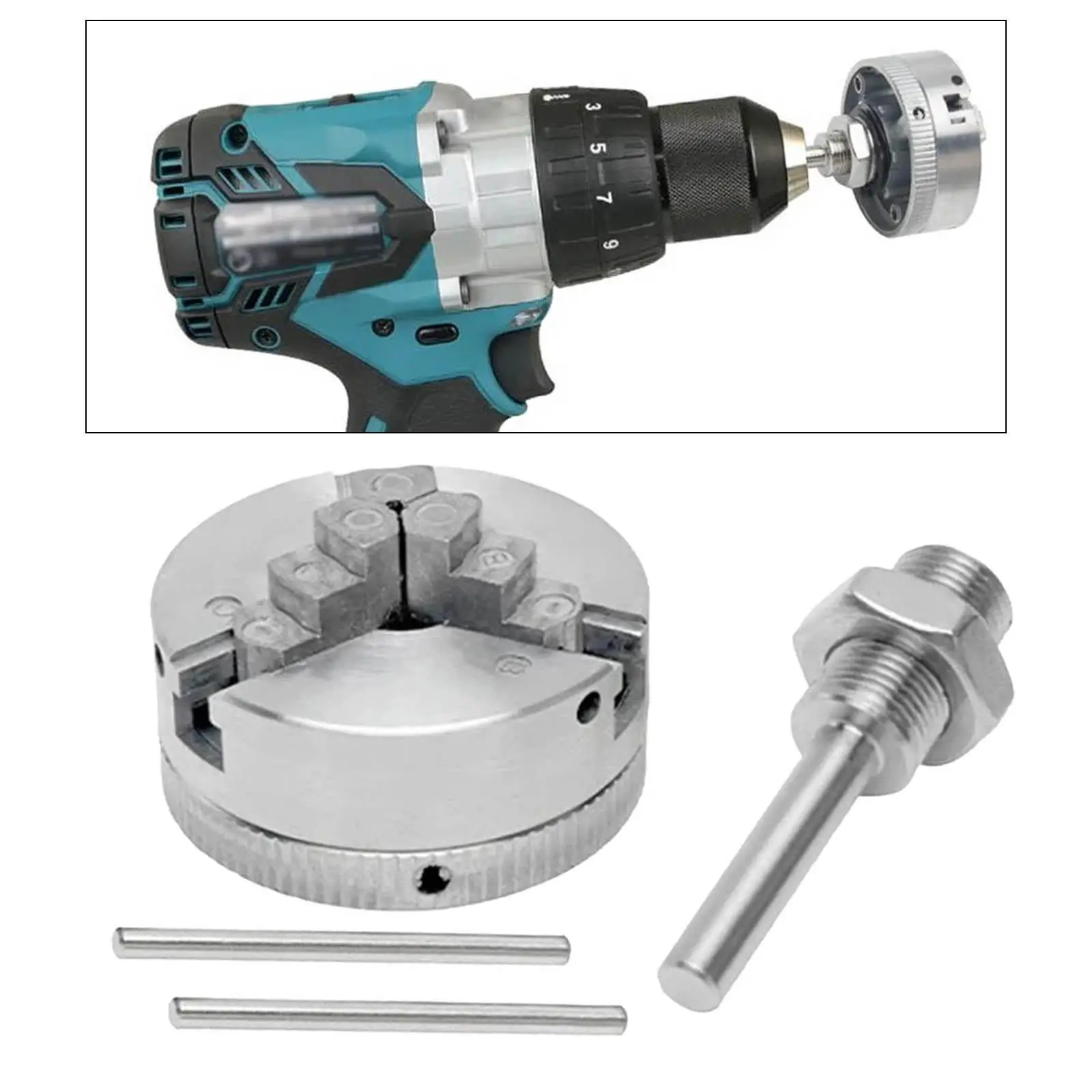 3 Jaws Chuck Portable Electric Drill Chuck Self Centering Lathe Chuck for Grinding Machine Milling Machine Mini Lathe Parts