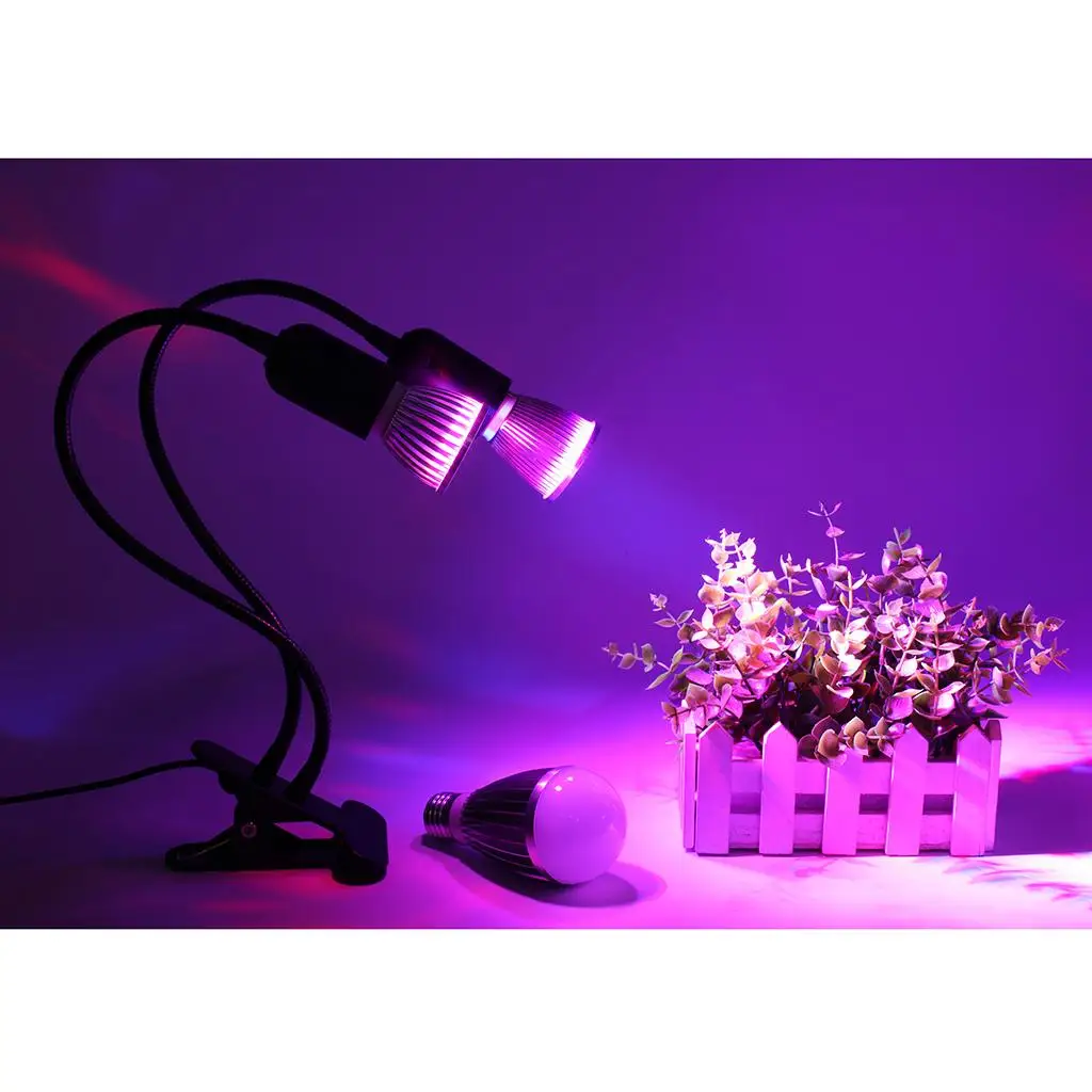 E27 LED Planting Grow Light Clip On Flexible Lamp Holder Can 360° Adjustable Lamp Holder Arms Eu Plug