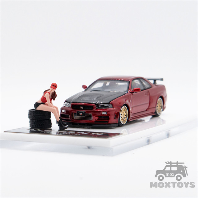 時間マイクロ1:64 nissan gtr r34赤/緑/白ダイキャストモデル