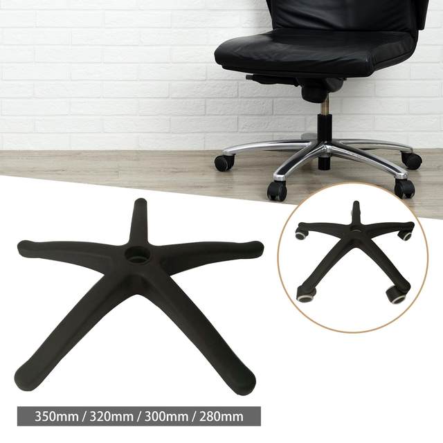 Base Pour Chaise De Bureau TUKA - 5 Rayons Métal Argent, Compatible Vérin 50mm | Remplacement Stable Et Durable