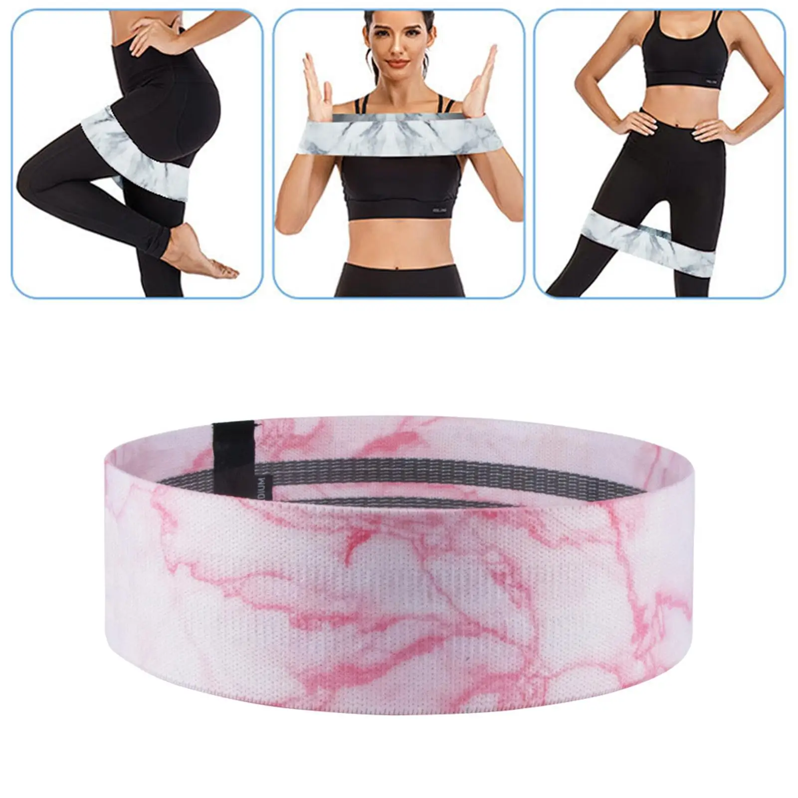 Resistance Bands Exercise Bands Non Slip Squat Bands Elastic Strength Bands for Legs and Butt Exercise Fitness Training Home Gym