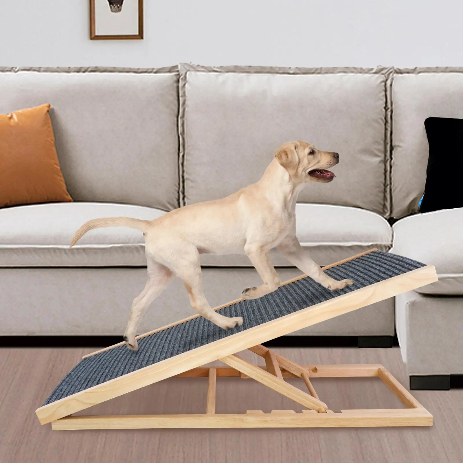 Wood Dog Ramp  Pet Ladder Portable Non Slip for Indoor Sofa