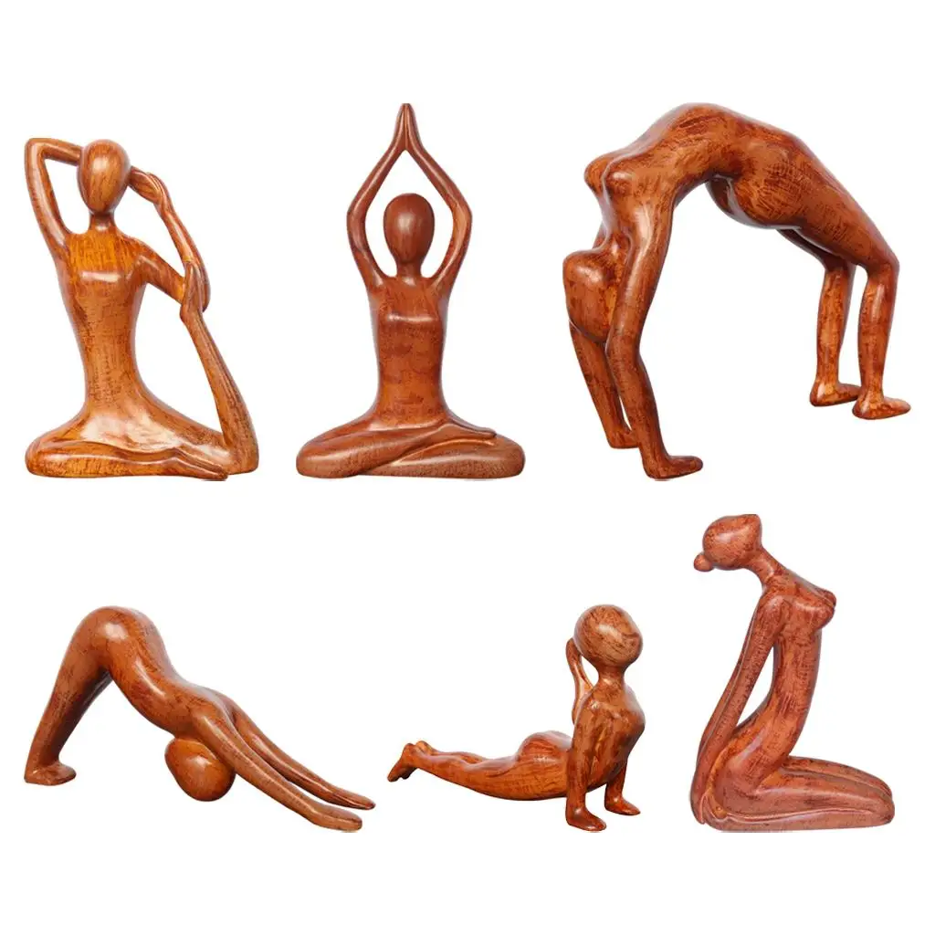 Women Yoga Sculpture Figurine Statue Ornament Meditation Living Room Decor
