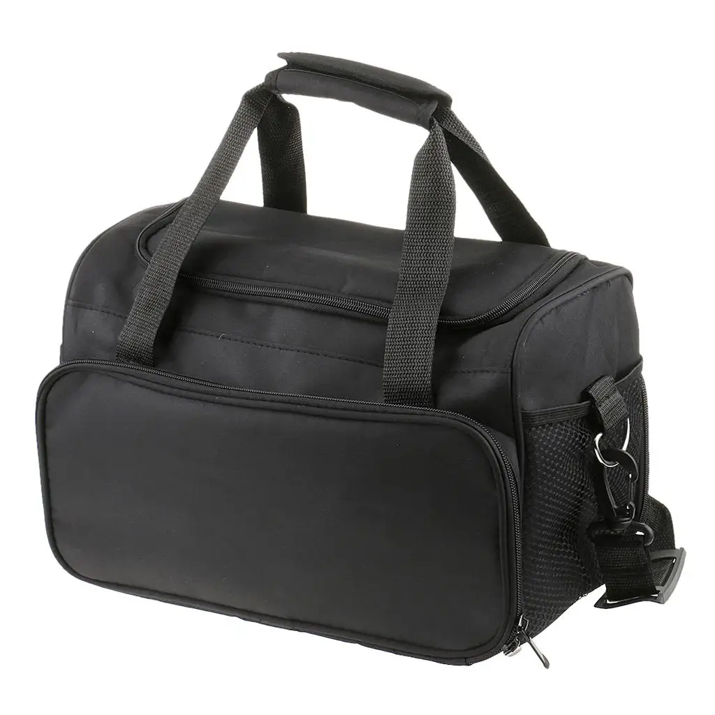 Black Cosmetology Supplies Bag, Professional Travel Barber Bag with Strap And