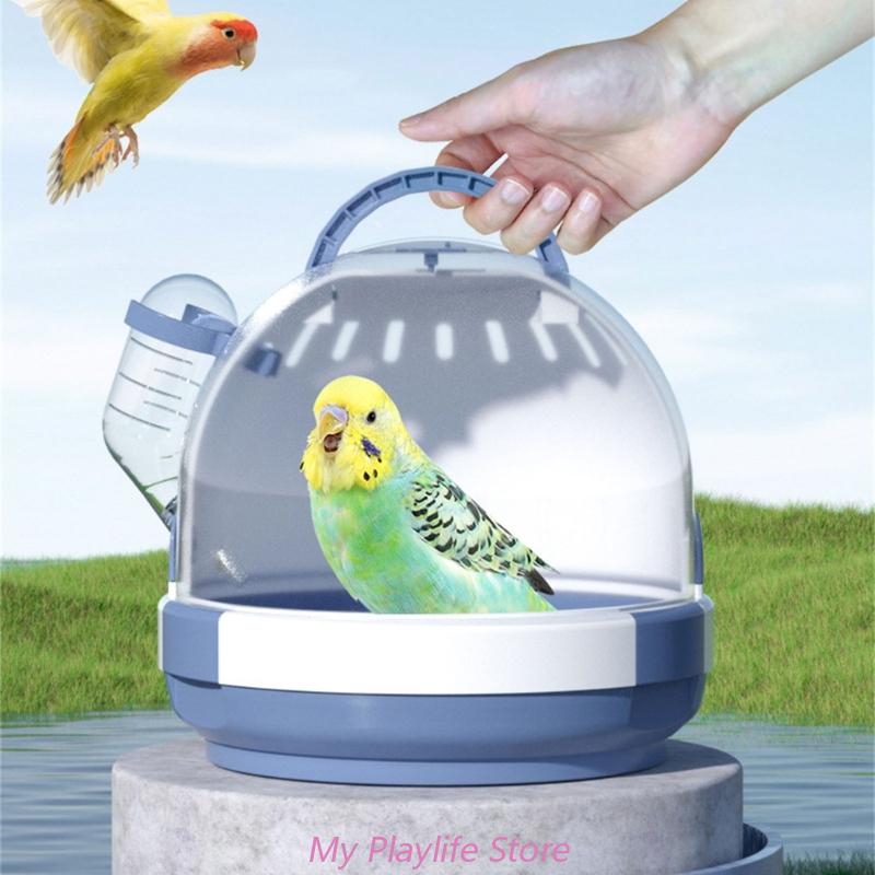 Title 6, Portable Clear Bird Carry Case Transport Cage P...