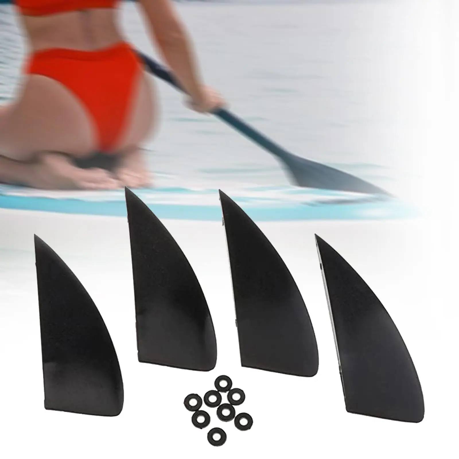 4Pcs Wakeboard Replacement Fins Kiteboard Fin Surfboard Fins for Paddleboard Water Sports Beach Stand up Paddle Boards Outdoor